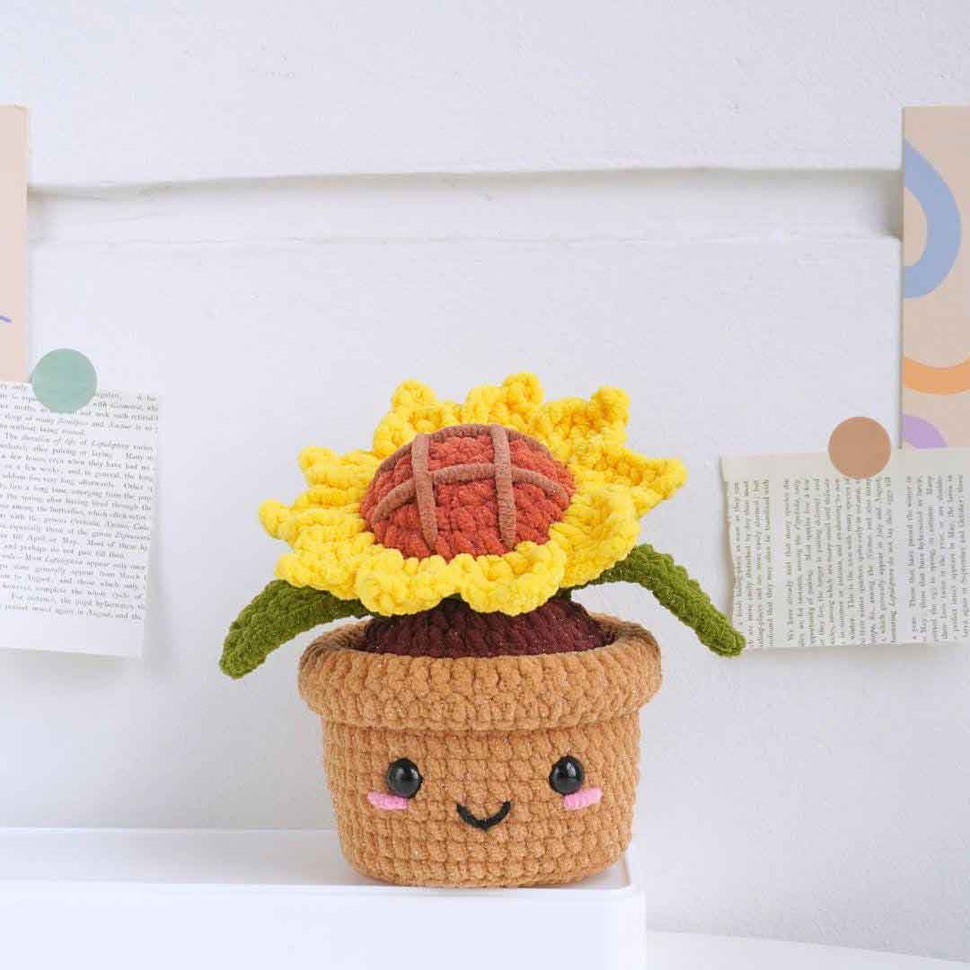 Blooming Sunflower Pot Crochet Pattern