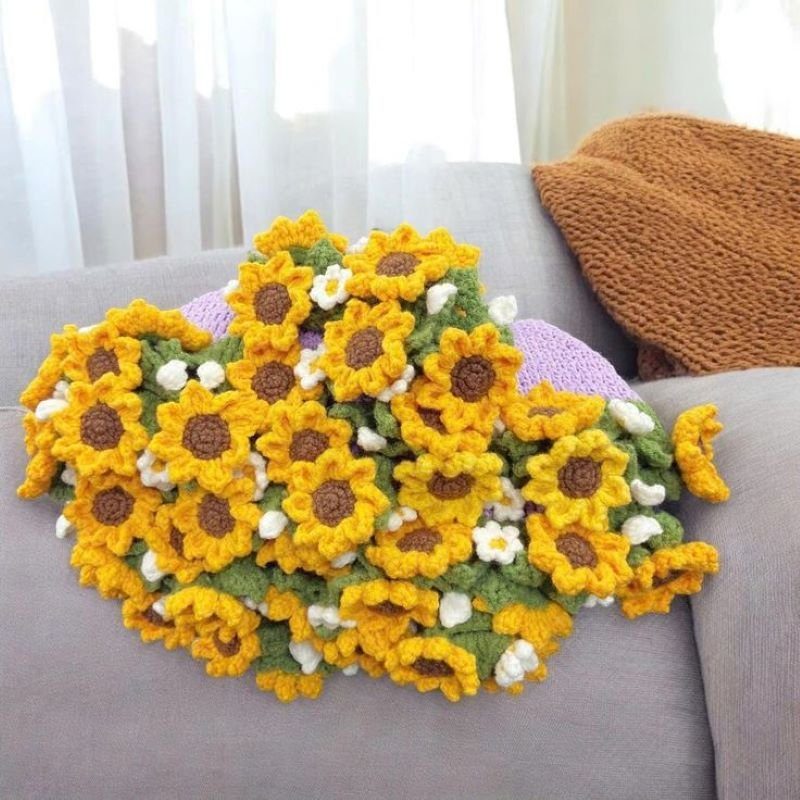 Sunflower & Daisy Bouquet Blanket Pattern
