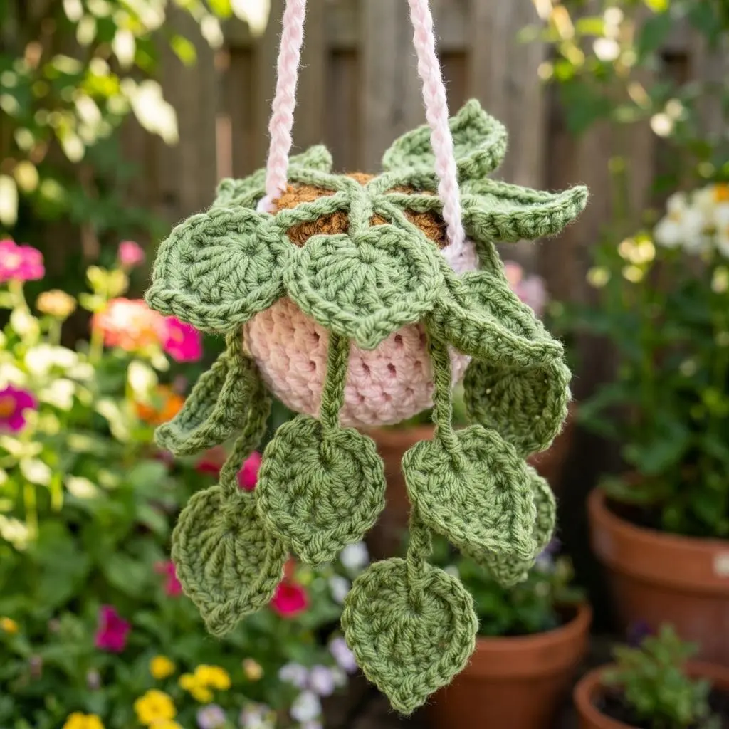 Teardrop Hearts Plant Crochet Pattern