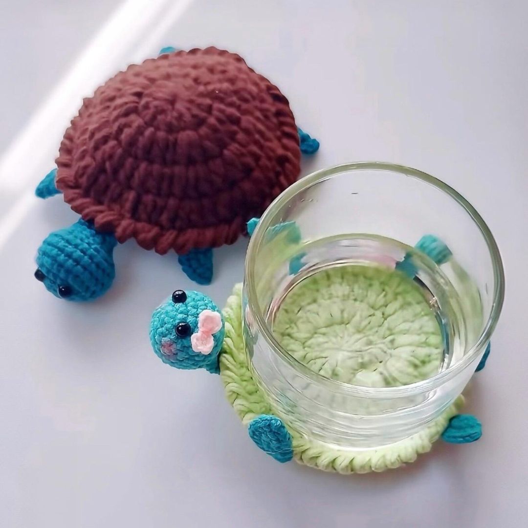 turtle coaster crochet pattern digital PDF download easy turtle crochet pattern
