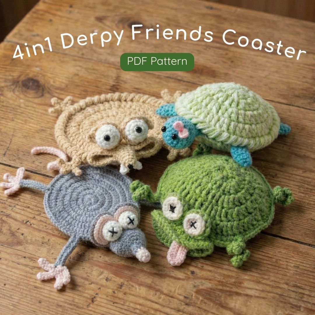 4-in-1 Derpy Friends Coaster Patterns Bundle