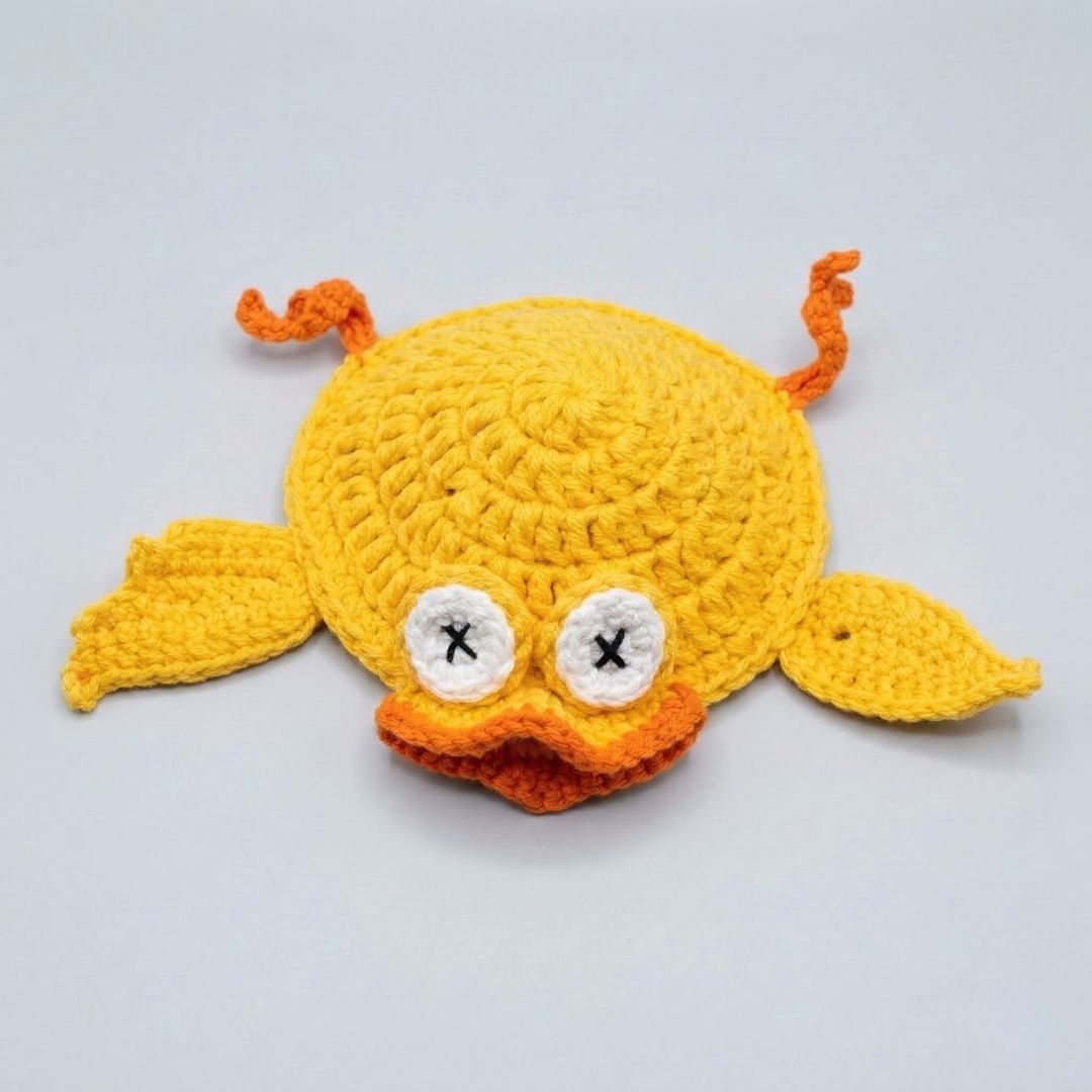 Yellow Duck Coaster Crochet Pattern