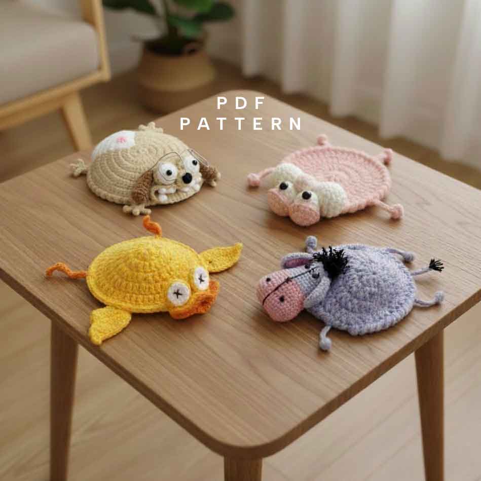 4-in-1 Misfit Friends Coaster Patterns Bundle