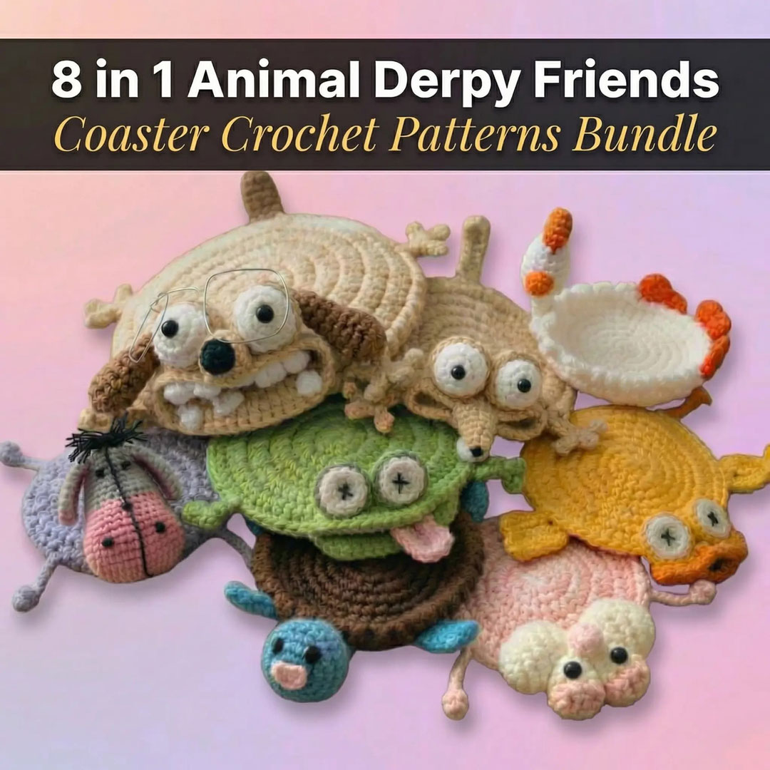 animal coaster crochet pattern handmade animals mug rug pop up coaster home decor