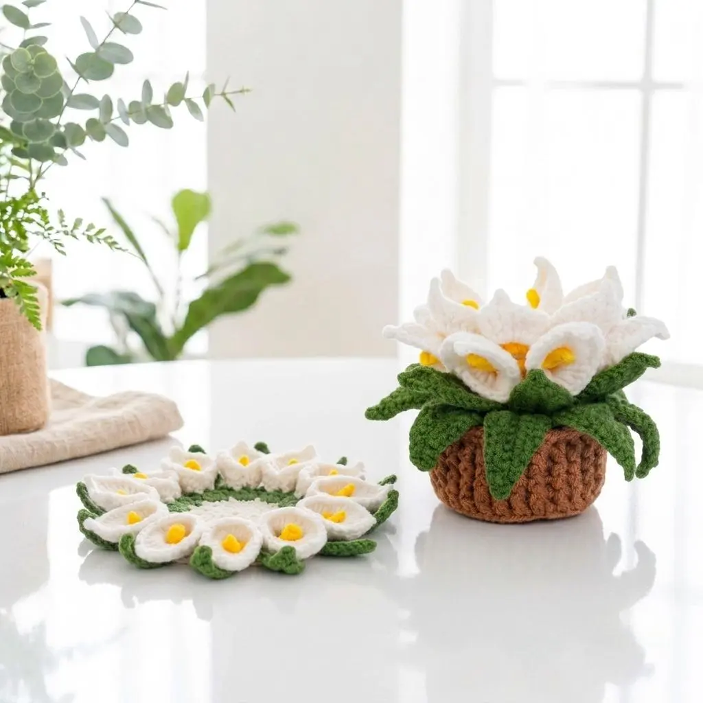 calla lily coaster crochet pattern